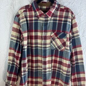 CQR Plaid‎ Flannel Button Down Shirt Large